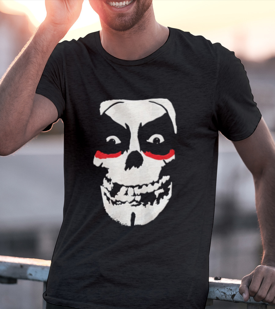 Misfits Danhausen Skull Face Design With Red Accents T-Shirt