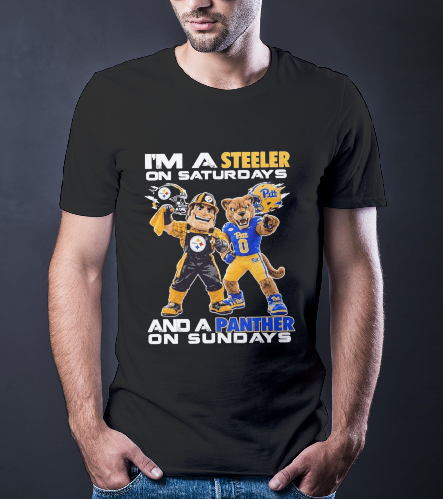 I'm A Steeler On Saturdays And A Panther On Sundays Pitt Panthers Pittsburgh Steelers T-Shirt