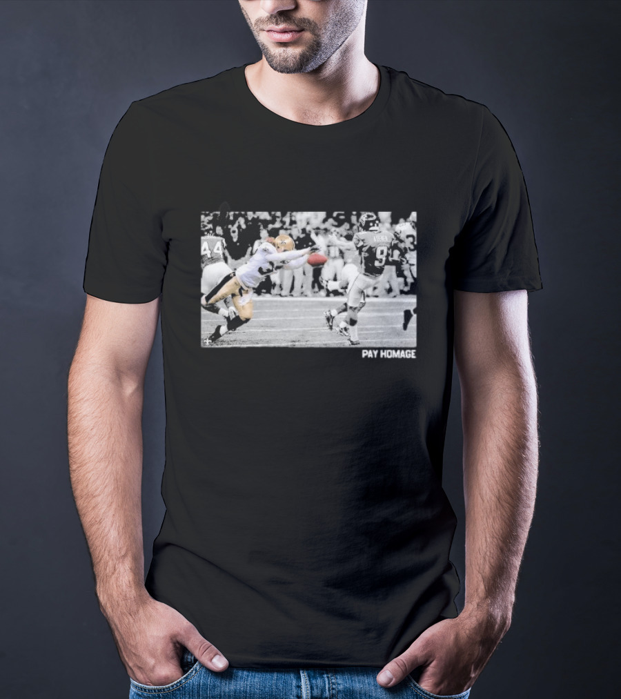 Steve Gleason Iconic Block Saints Falcons Pay Homage T-Shirt