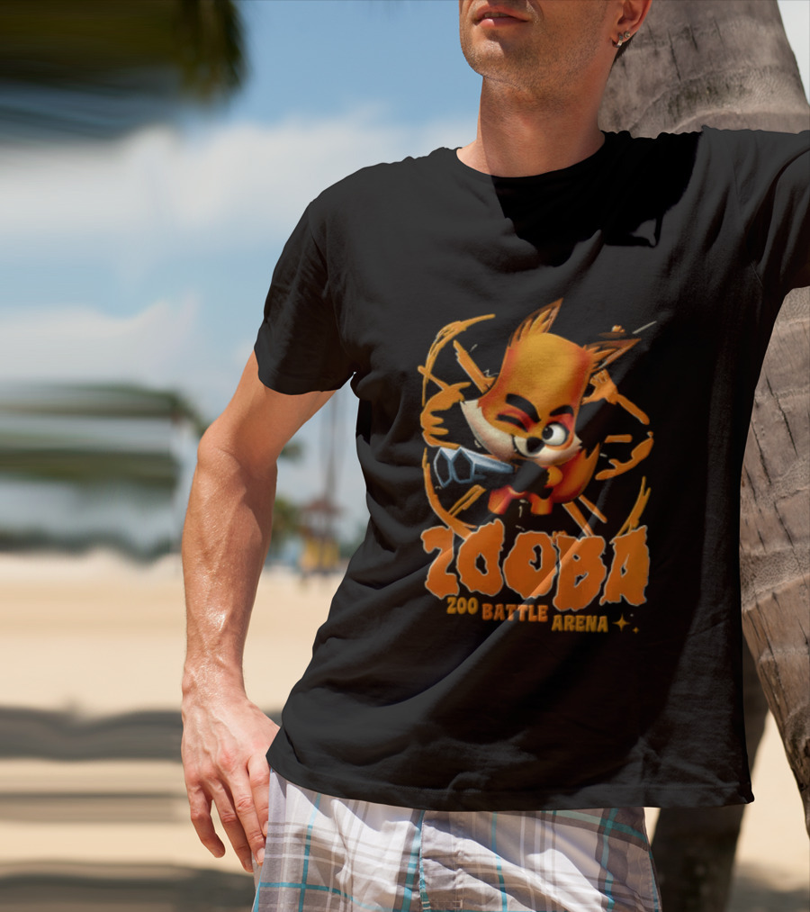 Zooba Zoo Battle Arena Fox Character With Orange And Blue T-Shirt