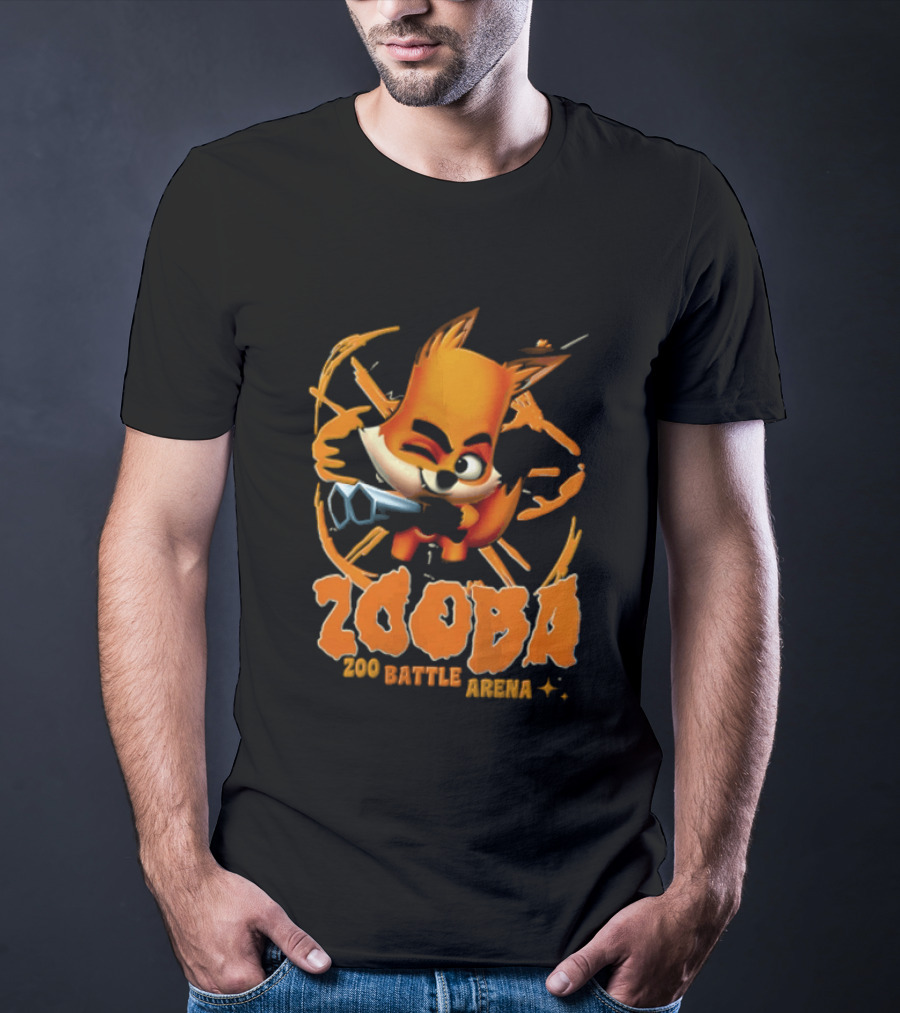 Zooba Zoo Battle Arena Fox Character With Orange And Blue T-Shirt