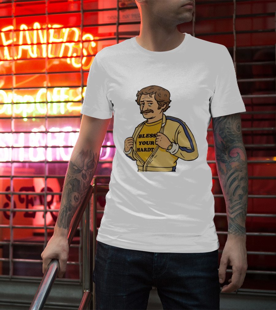 Bless Your Hardt Damn I'm Good Cartoon 70s Style Mustache Vintage Look T-Shirt
