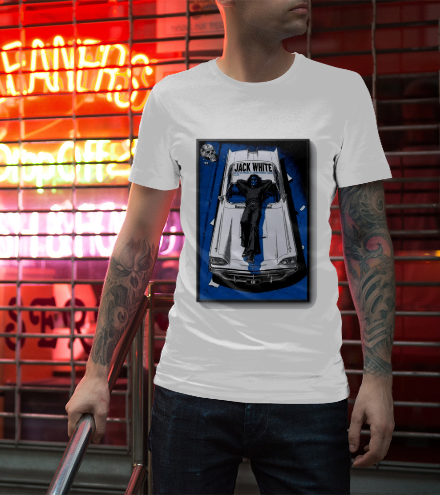 Jack White Phoenix AZ Concert October 3 2026 Classic Car And Skull T-Shirt