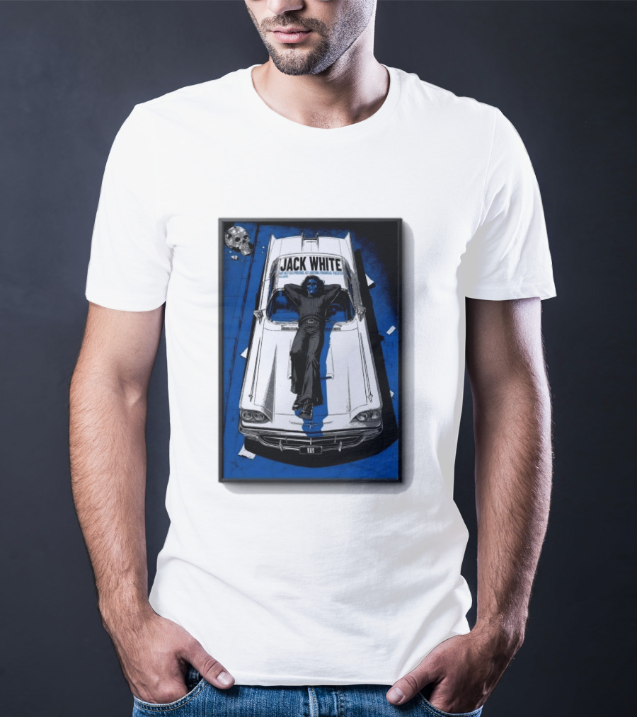 Jack White Phoenix AZ Concert October 3 2026 Classic Car And Skull T-Shirt