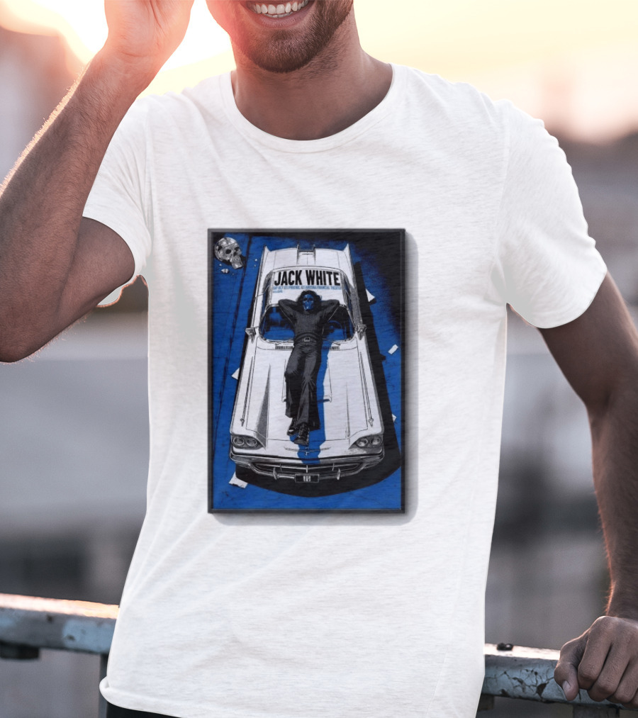 Jack White Phoenix AZ Concert October 3 2026 Classic Car And Skull T-Shirt