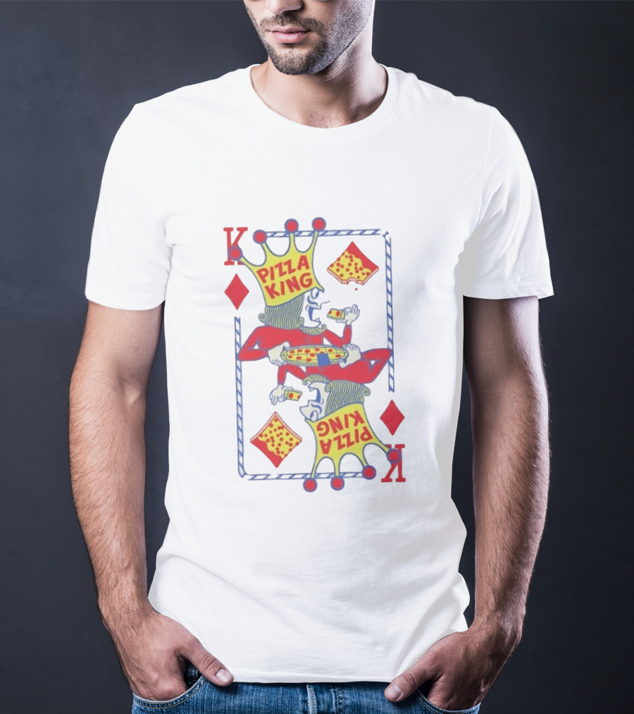 Pizza King Eating Pizza Playing Card K Diamonds T-Shirt