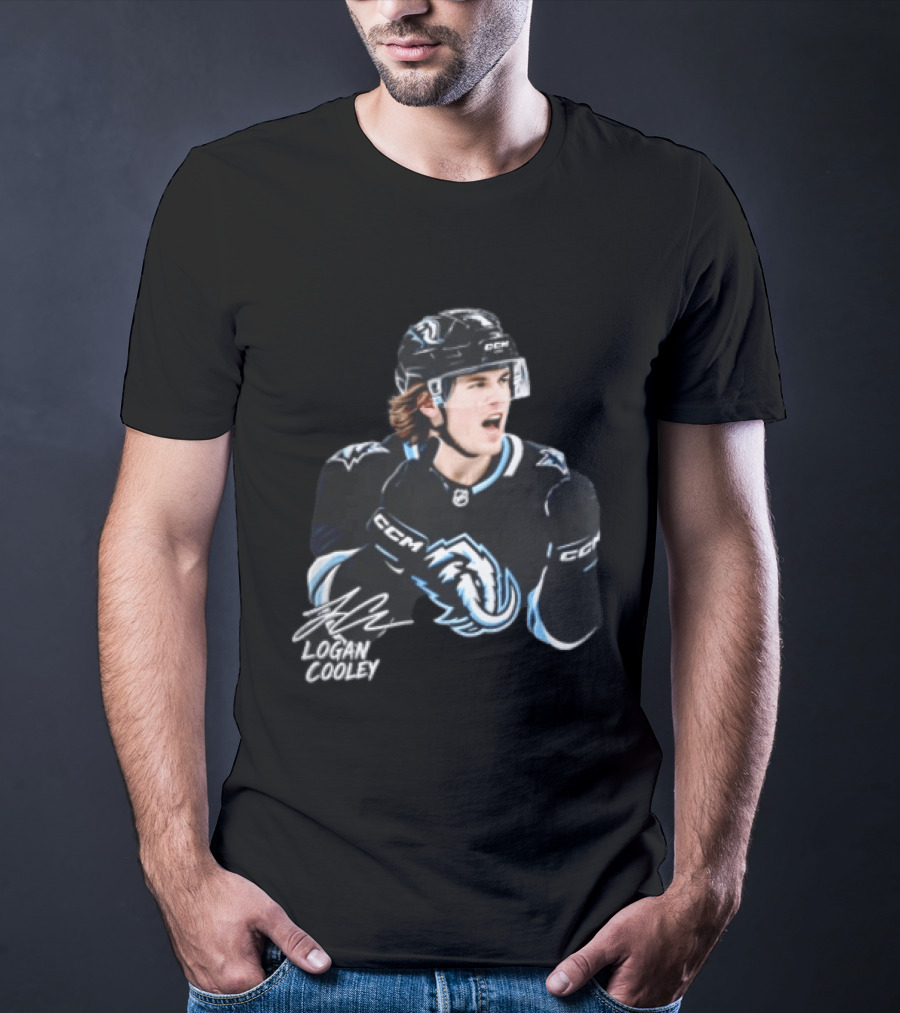 Arizona Coyotes Logan Cooley 92 Hockey Player Gesture CCM Jersey T-Shirt