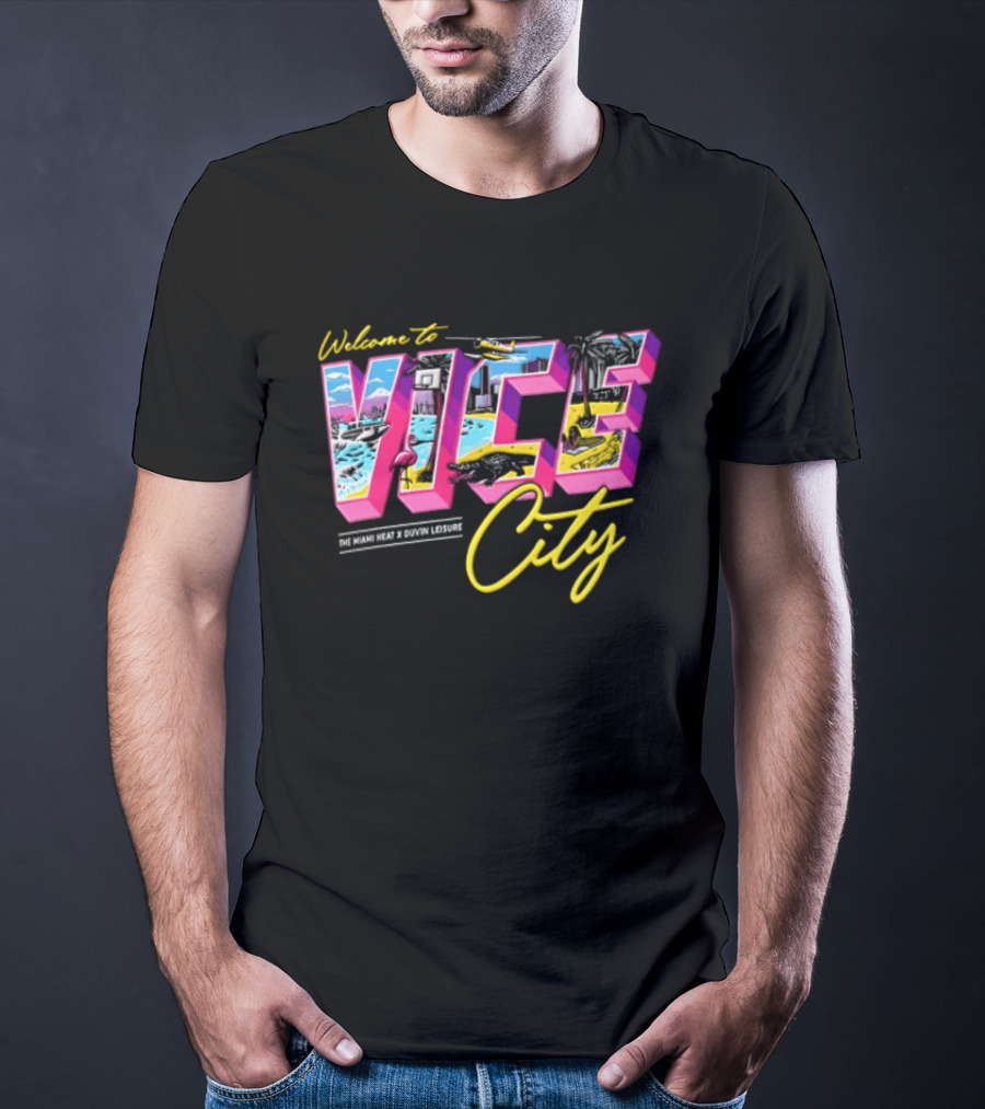 Welcome To Vice City Court Culture X Duvin Postcard T-Shirt