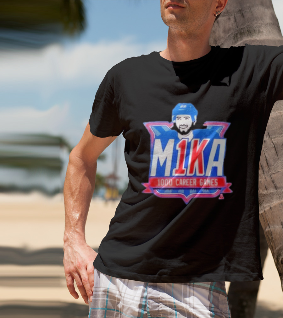 Mika Zibanejad 1000 Career Games M1KA New York Rangers T-Shirt