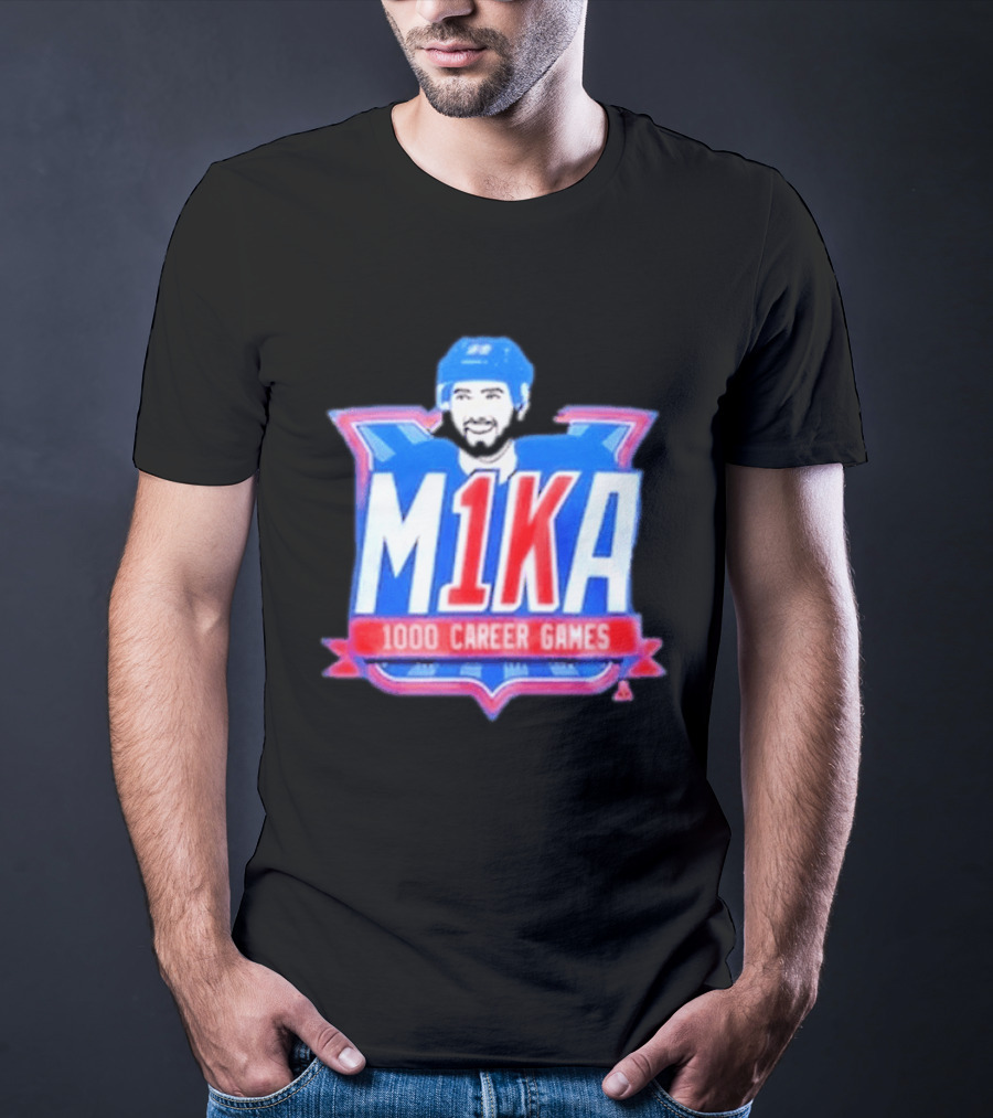 Mika Zibanejad 1000 Career Games M1KA New York Rangers T-Shirt