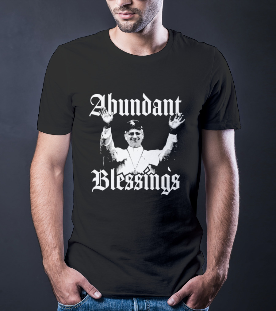 Abundant Blessings Joyful Celebration With Iconic Enthusiastic Figure Hands Raised T-Shirt