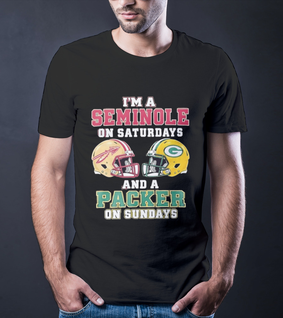 I'm A Seminole On Saturdays And A Packer On Sundays Helmet Team Spirit T-Shirt