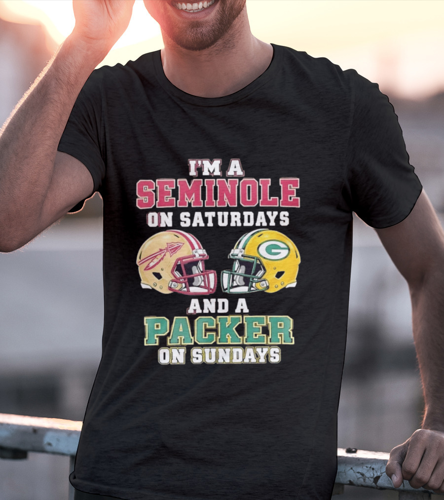 I'm A Seminole On Saturdays And A Packer On Sundays Helmet Team Spirit T-Shirt