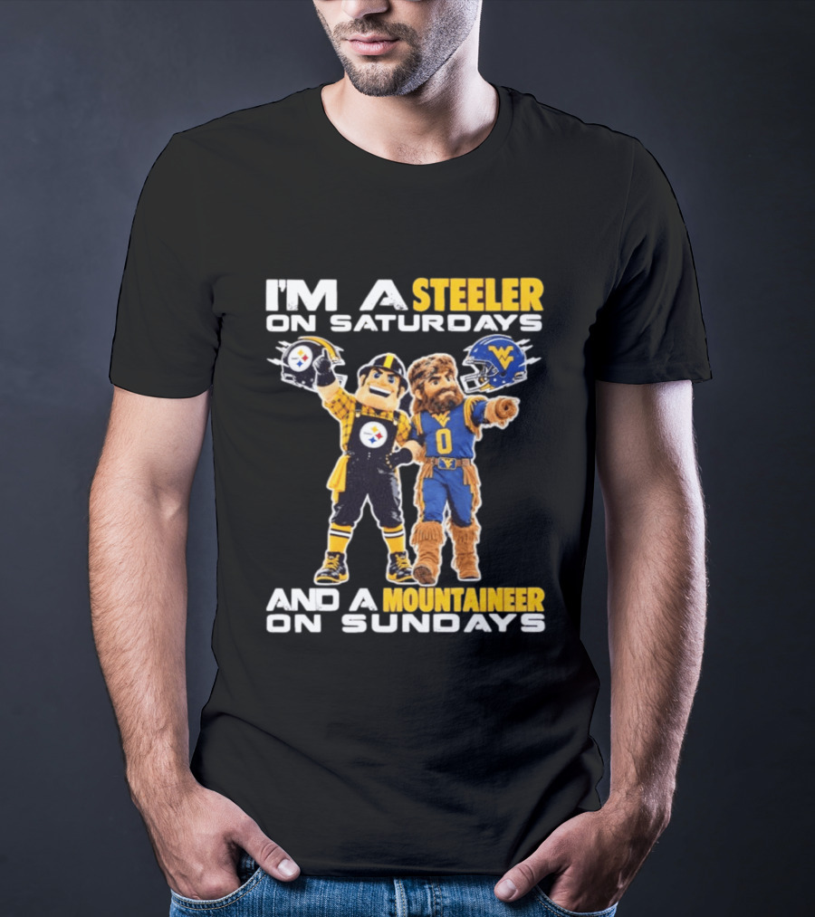 I'm A Steeler On Saturdays And A Mountaineer On Sundays Sports Spirit T-Shirt