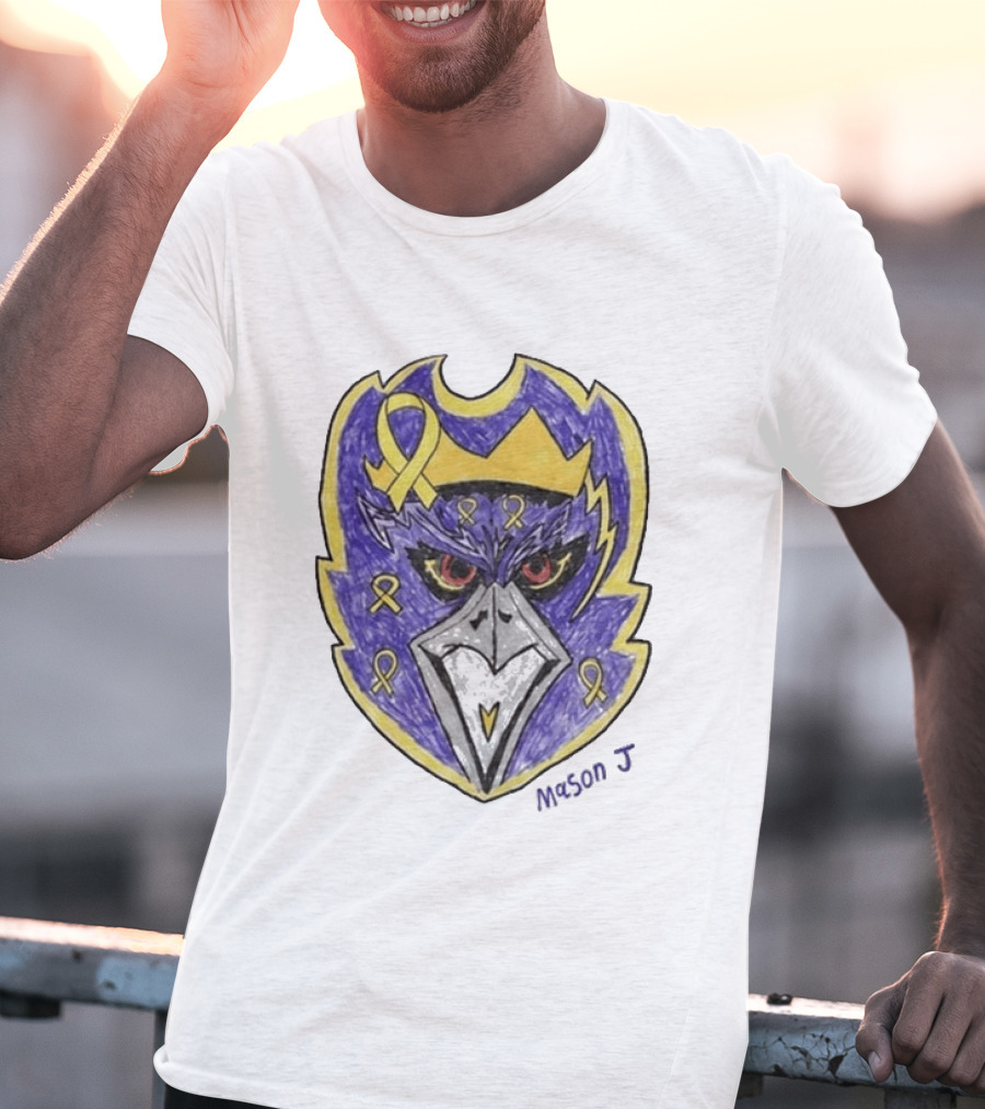 Baltimore Ravens Purple And Yellow Ribbon Mason J T-Shirt