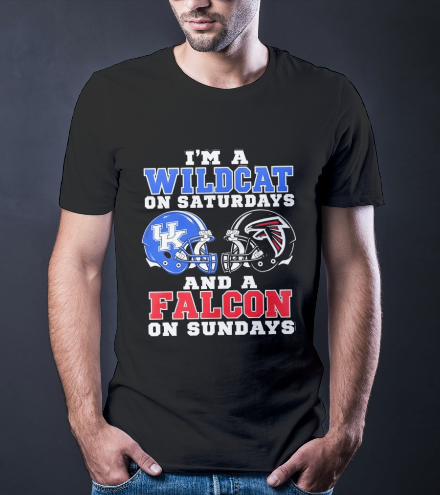 I'm A Wildcat On Saturdays And A Falcon On Sundays Kentucky And Atlanta Football Fan Gear T-Shirt