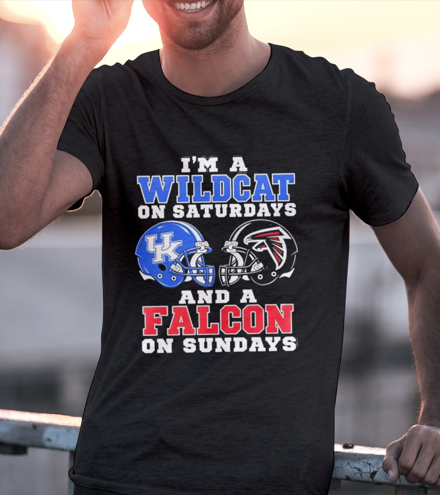 I'm A Wildcat On Saturdays And A Falcon On Sundays Kentucky And Atlanta Football Fan Gear T-Shirt
