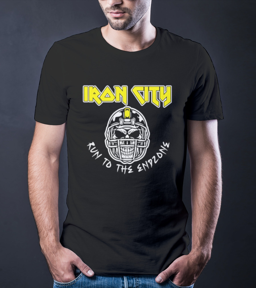 Iron City Run To The Endzone Skull Helmet T-Shirt