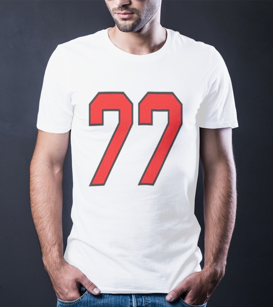 Sombr Tour Store 77 Red Ringer Classic Block Number T-Shirt