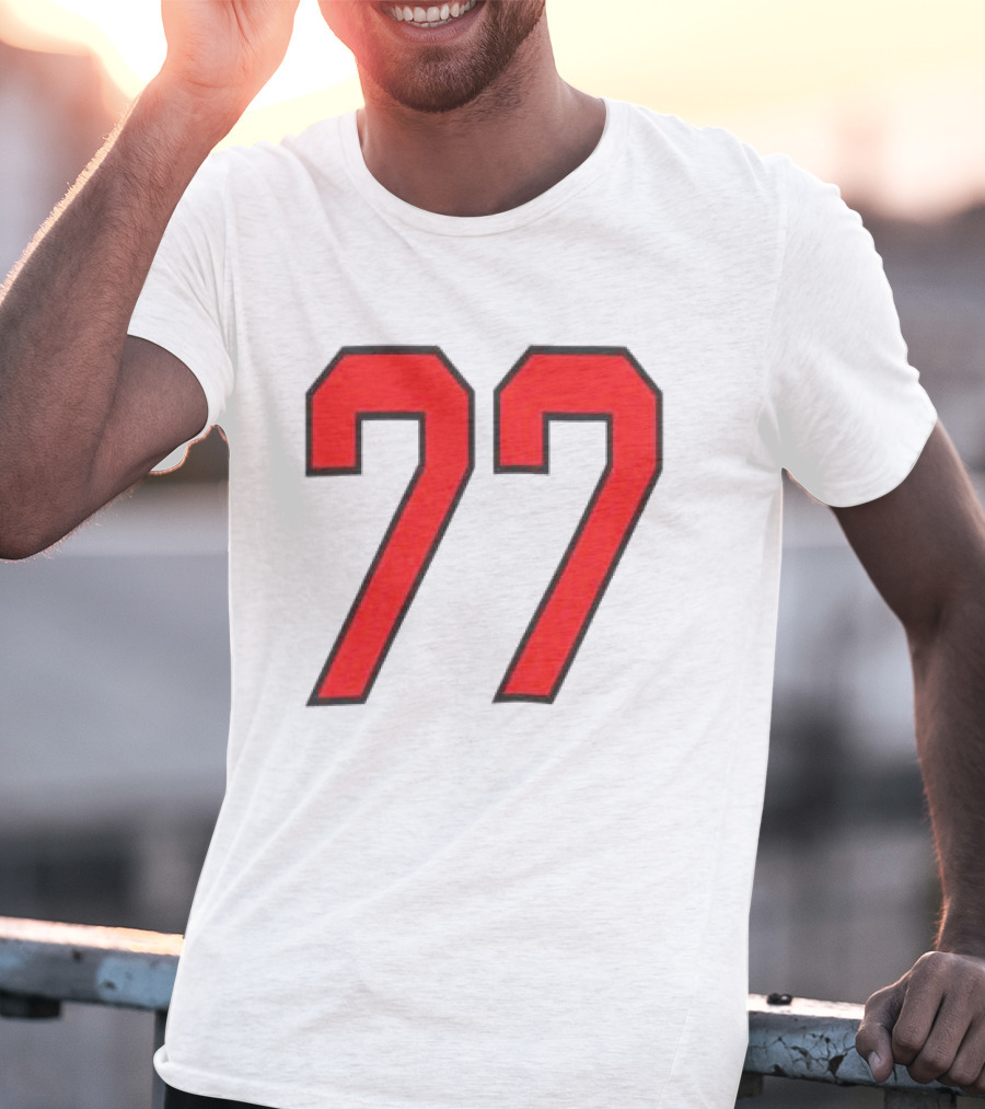 Sombr Tour Store 77 Red Ringer Classic Block Number T-Shirt