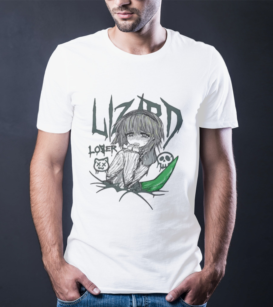 Lizard Tears Loser Anime Skull Green Tail T-Shirt