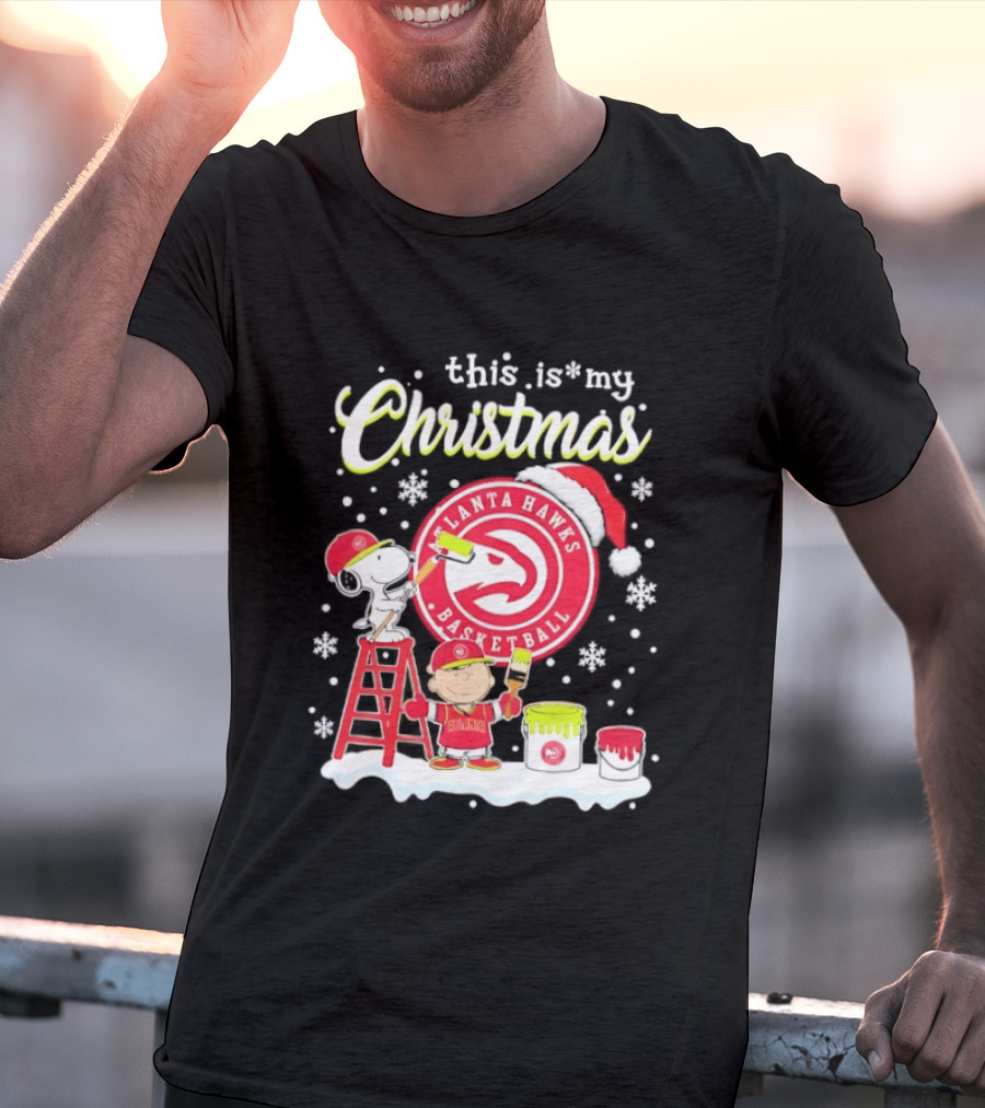 Atlanta Hawks Snoopy Woodstock Charlie Brown Christmas 2026 Basketball T-Shirt