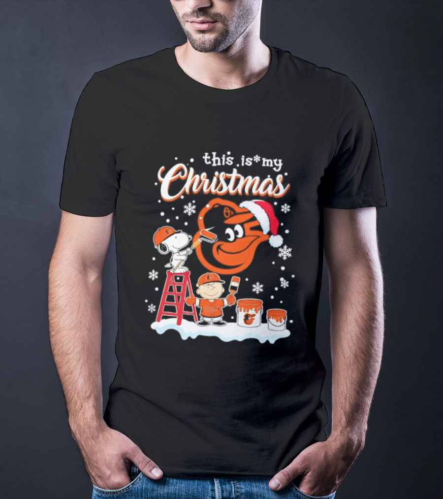 Baltimore Orioles Snoopy Woodstock Charlie Brown This Is My Christmas 2026 T-Shirt