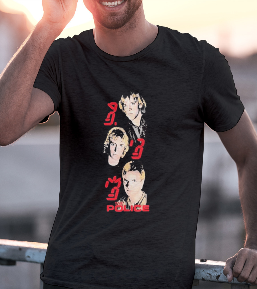 The Police Ghost In The Machine 45th Anniversary Faces Red Digital Numbers T-Shirt