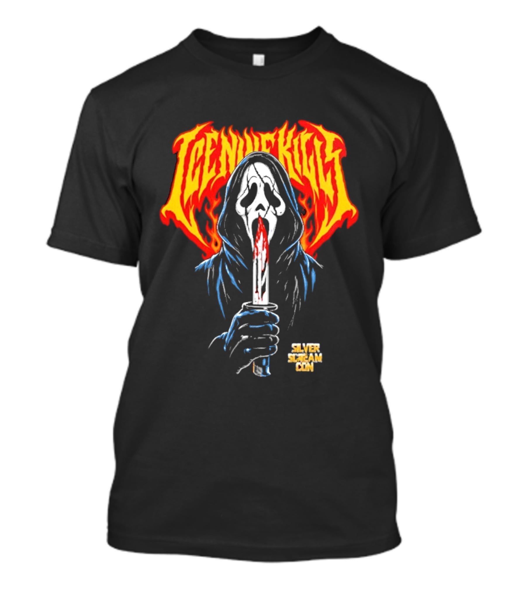Ice Nine Kills Silver Scream Con V Ghost Mask Bloody Knife October 2 4 2026 DCU Center Worcester MA T-Shirt