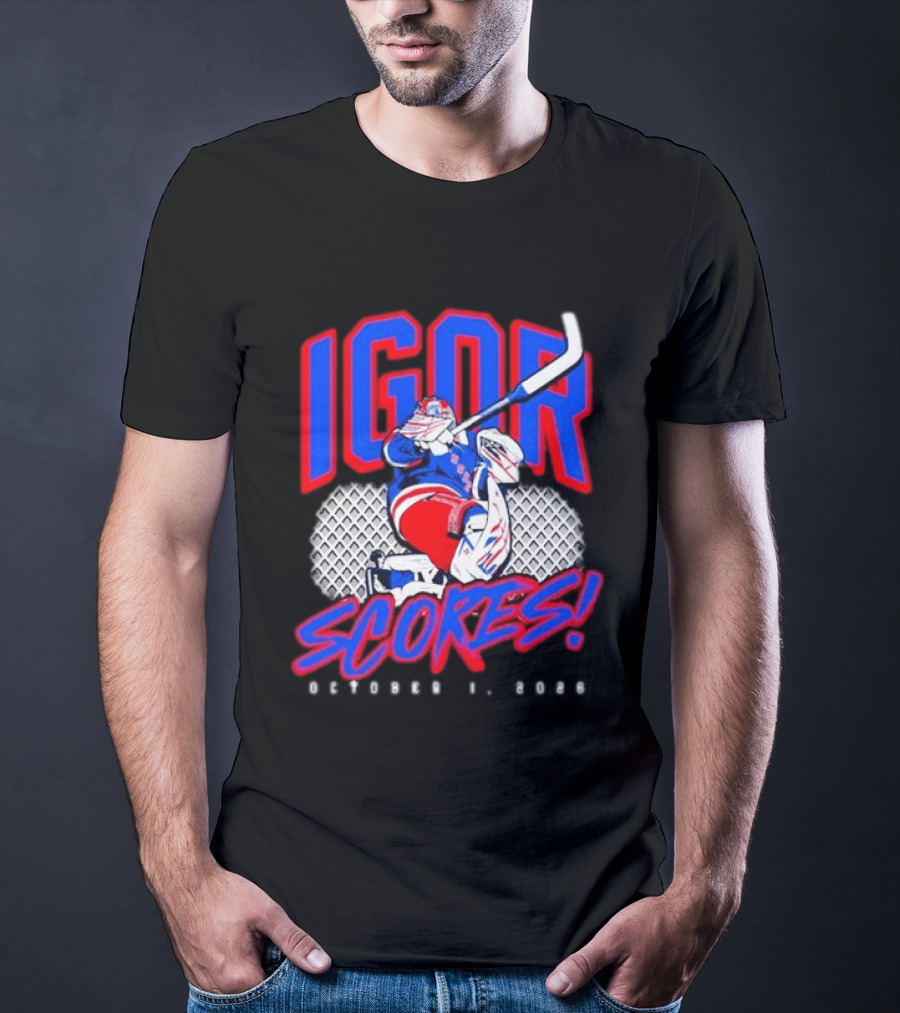 Igor Scores October 1 2026 Hockey Goalie Celebration T-Shirt