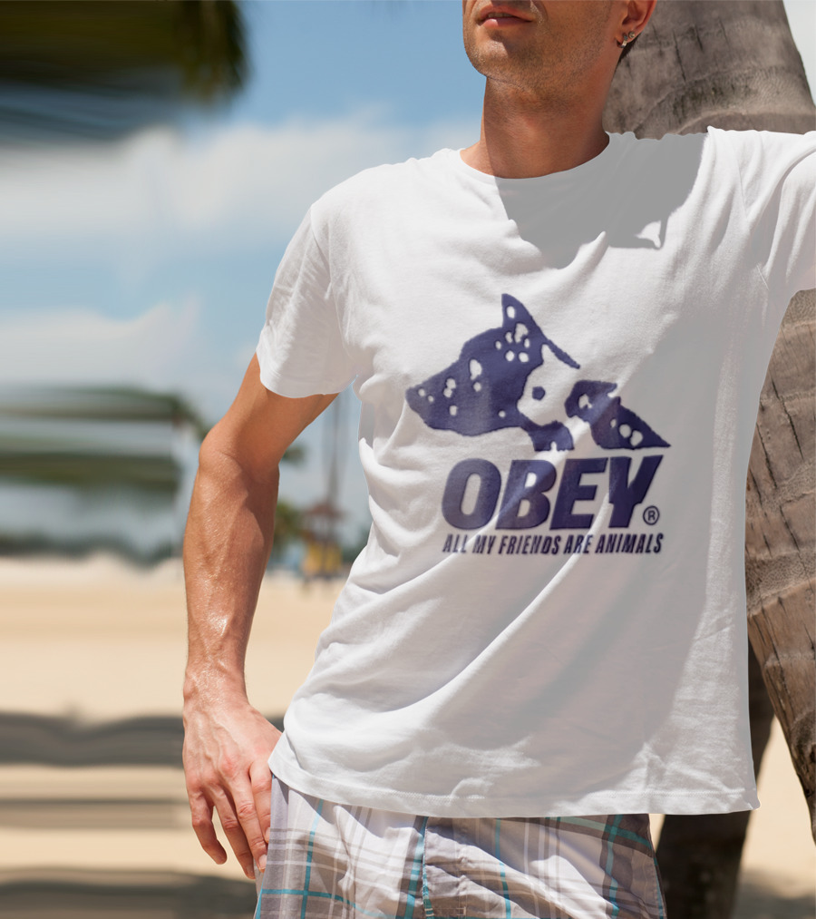 Obey All My Friends Are Animals Dog T-Shirt