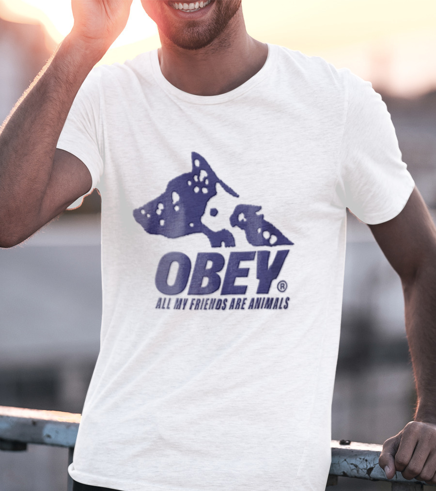 Obey All My Friends Are Animals Dog T-Shirt