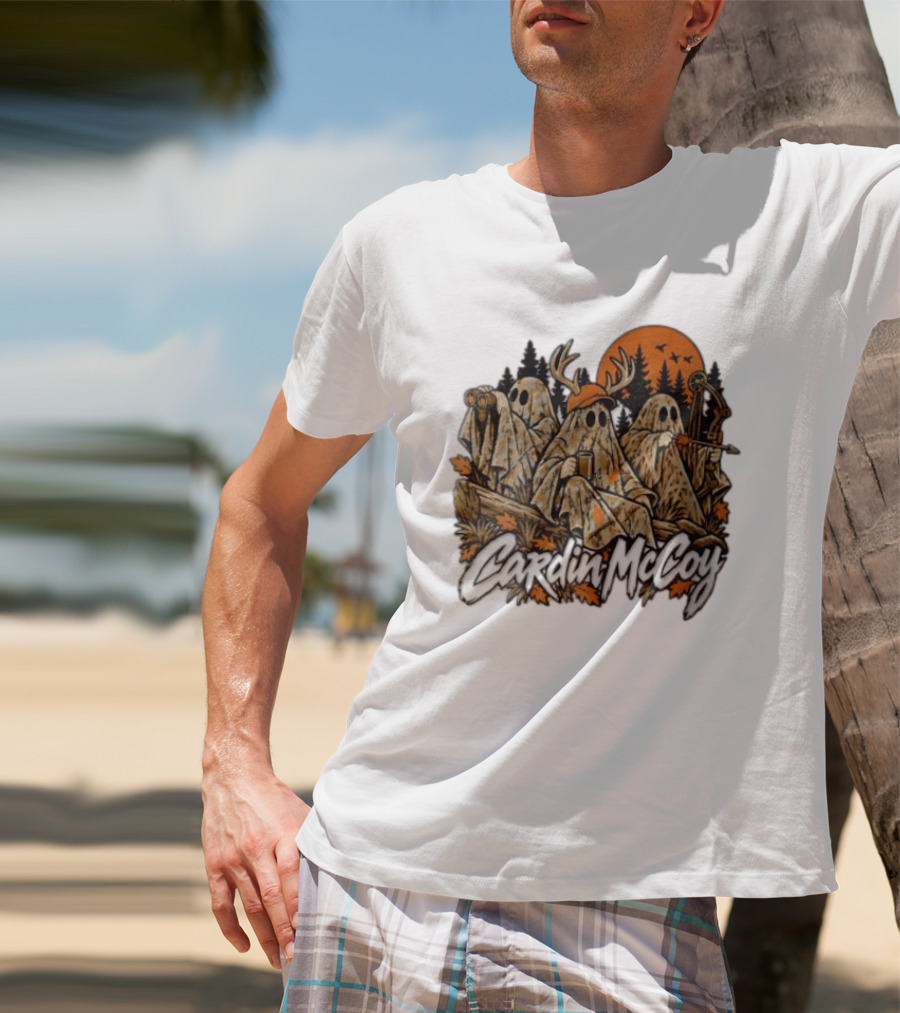 Cardin McCoy Three Ghosts Camouflage Hunting Forest Scene T-Shirt