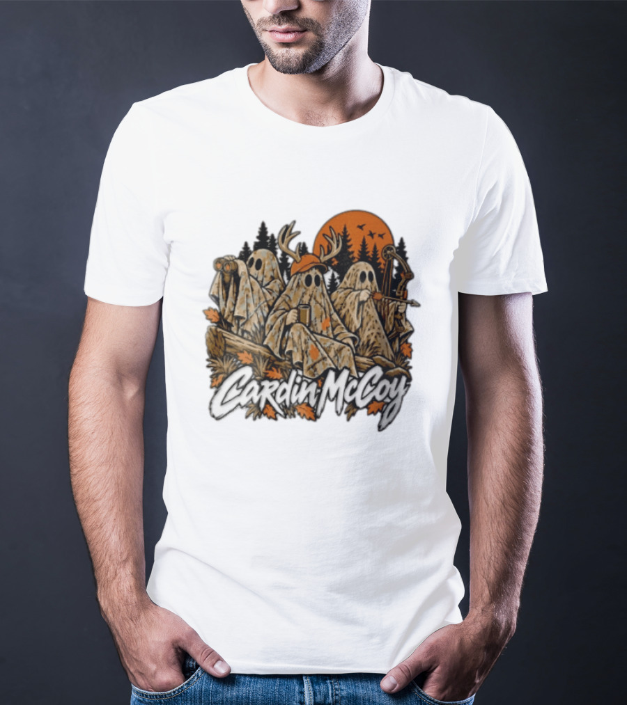 Cardin McCoy Three Ghosts Camouflage Hunting Forest Scene T-Shirt