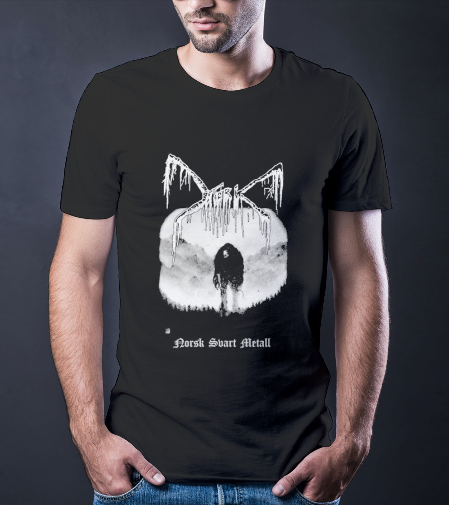 Mork Norsk Sbart Metal Skull Bat T-Shirt