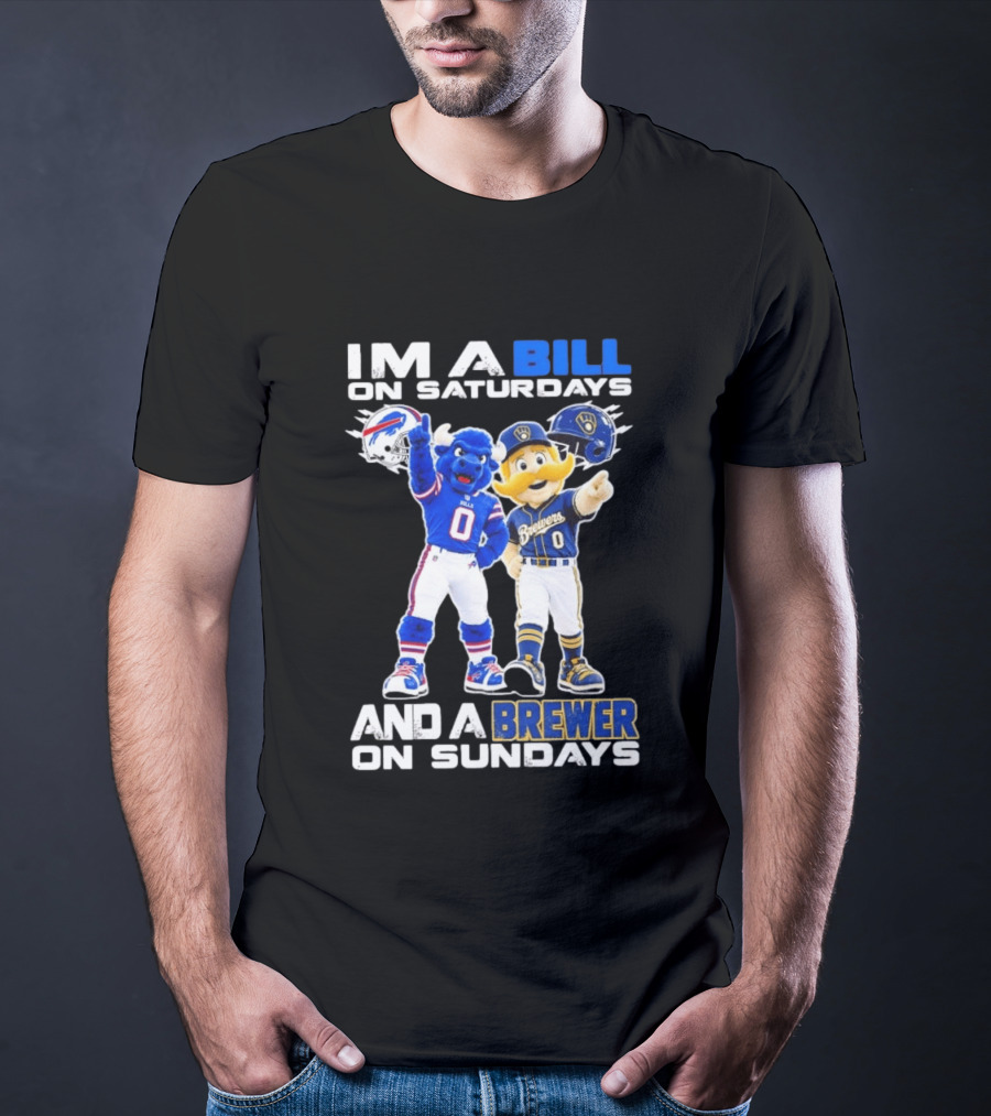 Buffalo Bills And Milwaukee Brewers Mascots Saturdays Sundays Fan Gear T-Shirt