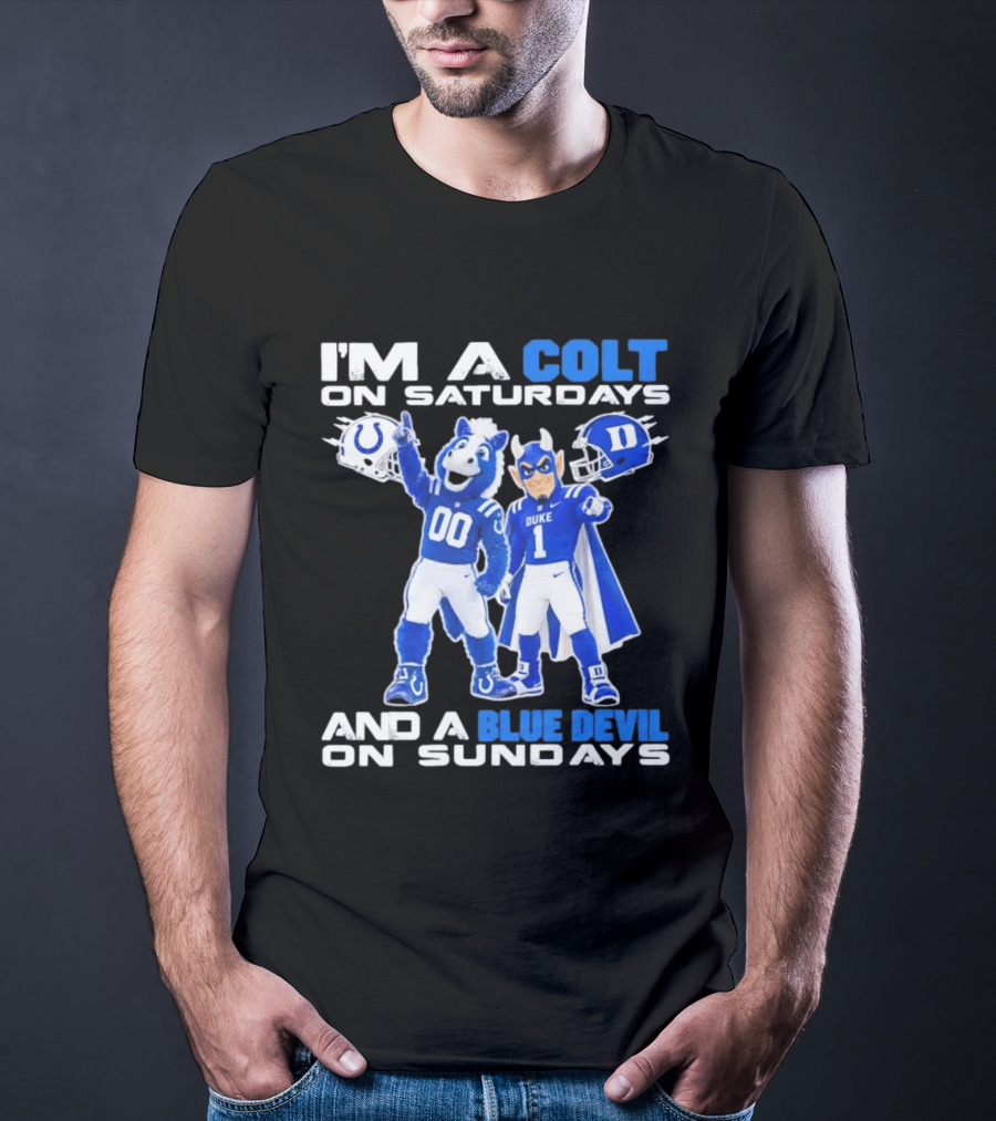 Indianapolis Colts Saturdays Duke Blue Devils Sundays Mascots T-Shirt