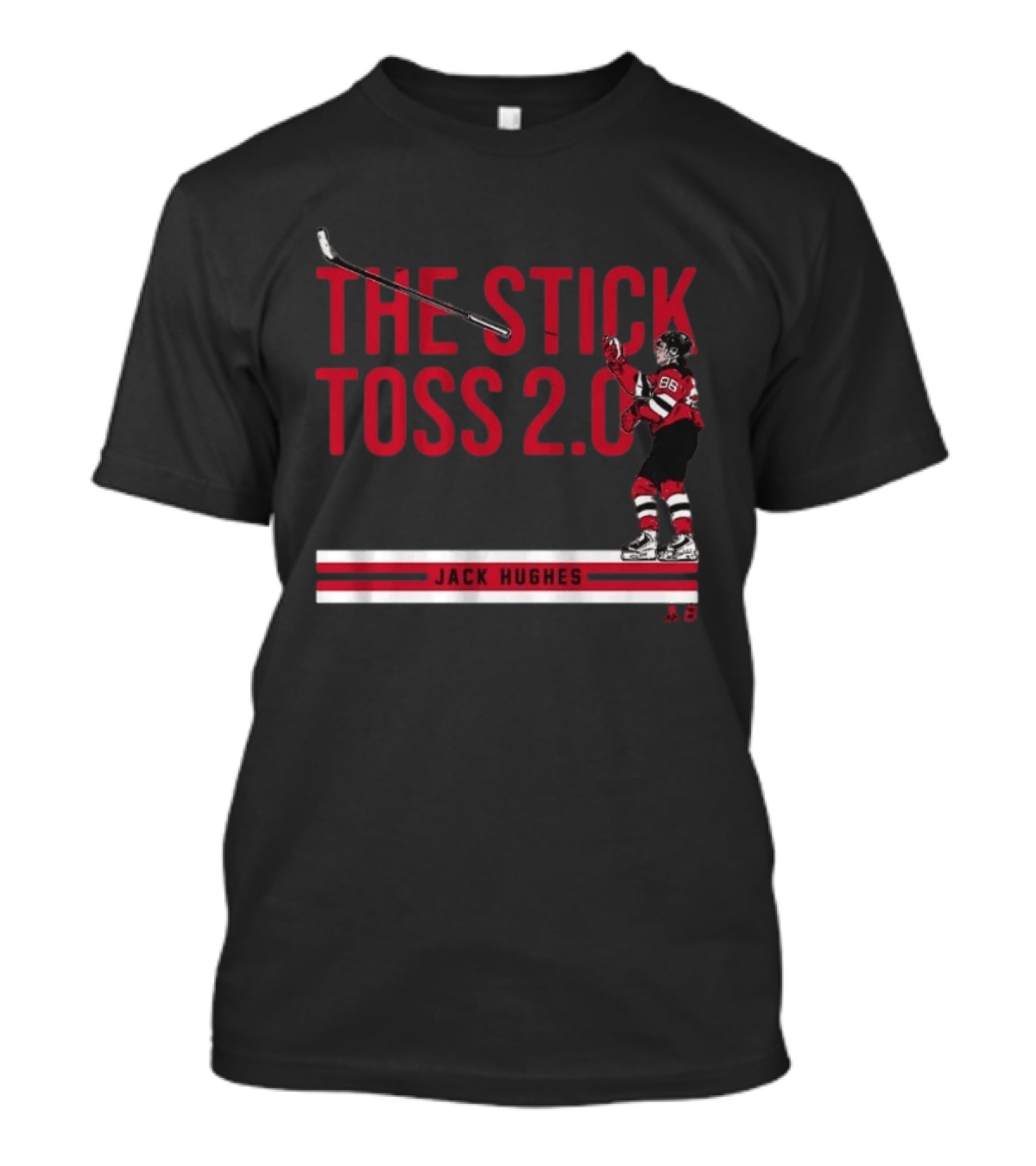 Jack Hughes The Stick Toss 2.0 Hockey Moment With Number 86 T-Shirt