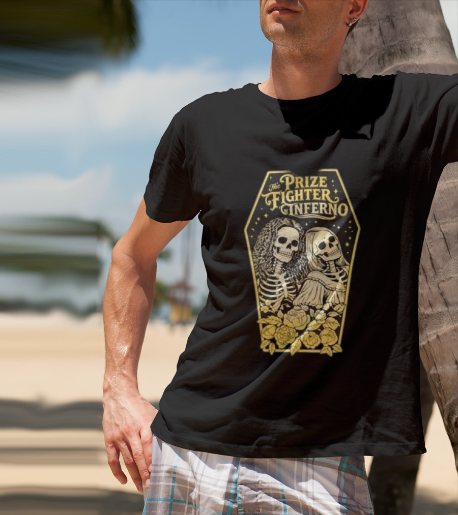 Skeleton Lovers Coffin The Prize Fighter Inferno Floral Festival 2026 T-Shirt