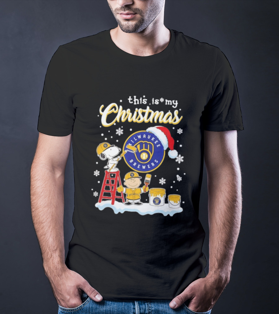 Milwaukee Brewers Snoopy Woodstock Charlie Brown Christmas 2026 T-Shirt