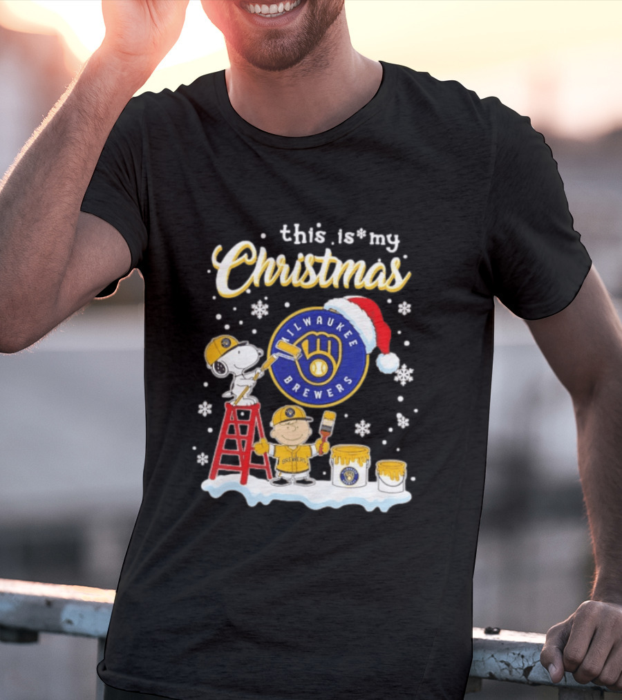 Milwaukee Brewers Snoopy Woodstock Charlie Brown Christmas 2026 T-Shirt