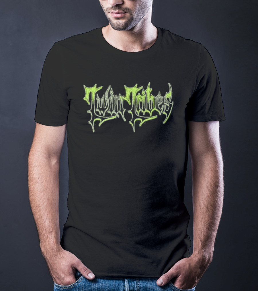 Twin Tribe Twin Tribes Distressed Font Lime Acid Aesthetic T-Shirt