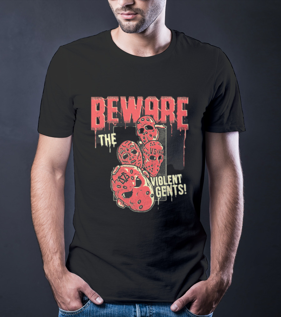 Beware The Violent Gents Hockey Masks VGHC T-Shirt