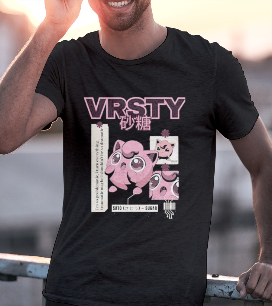 Vrsty Sato Sugar Jigglypuff Anime Style Kawaii Japanese T-Shirt