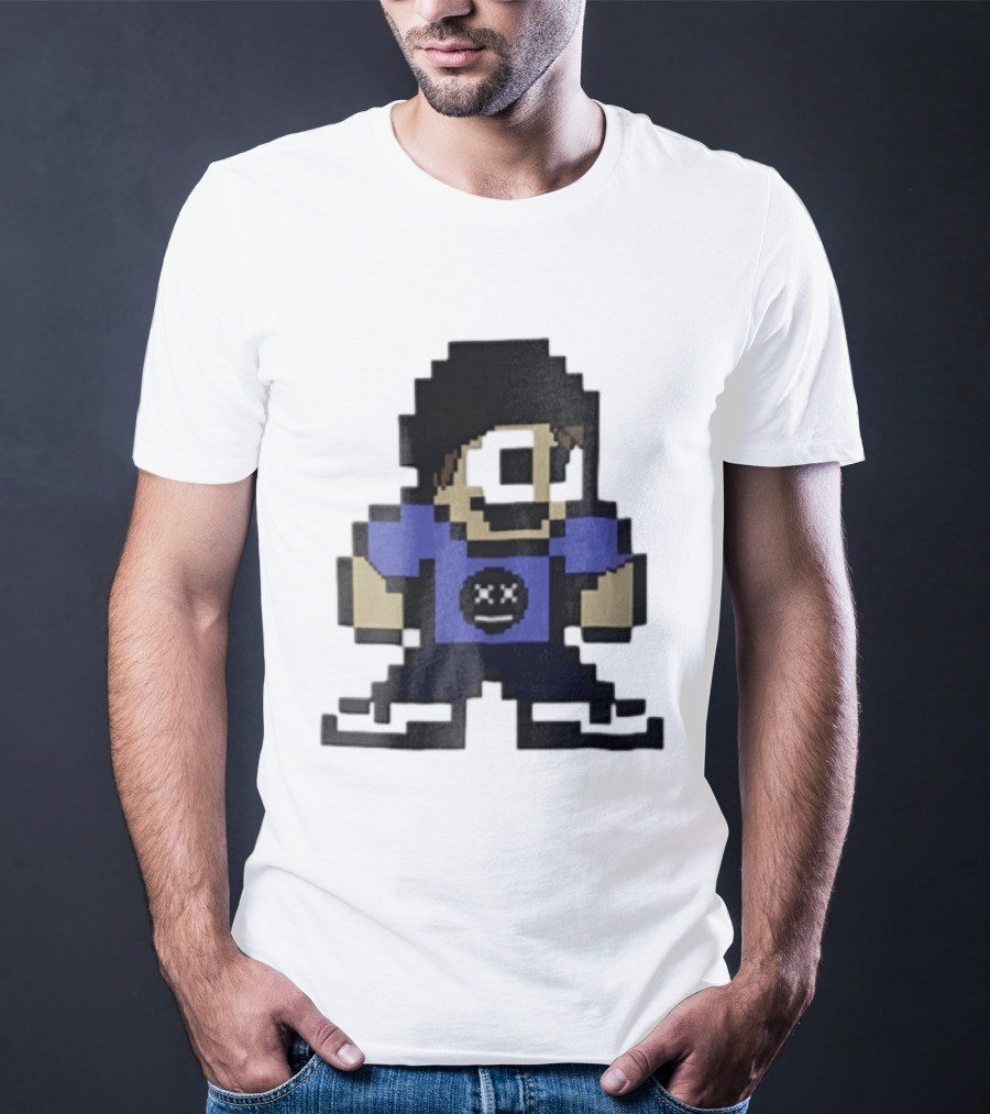 Eddsworld Tom Pixel Art With Black Beanie And Blue T-Shirt