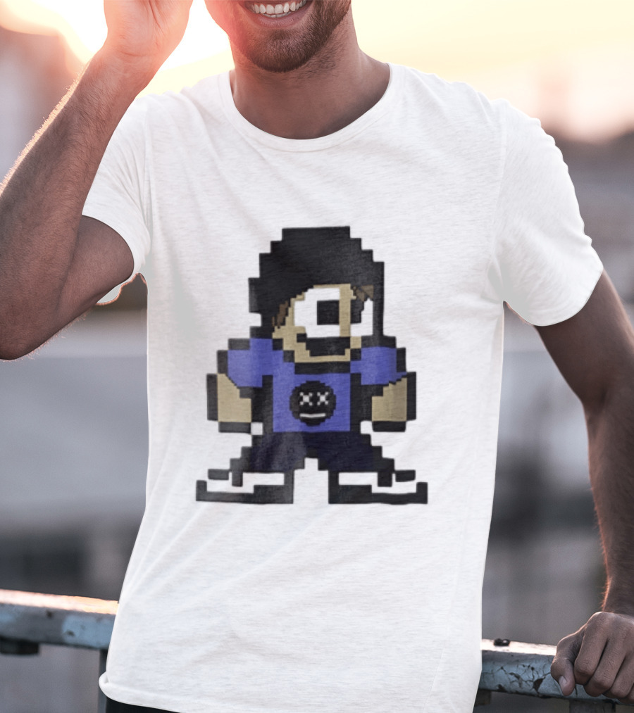 Eddsworld Tom Pixel Art With Black Beanie And Blue T-Shirt