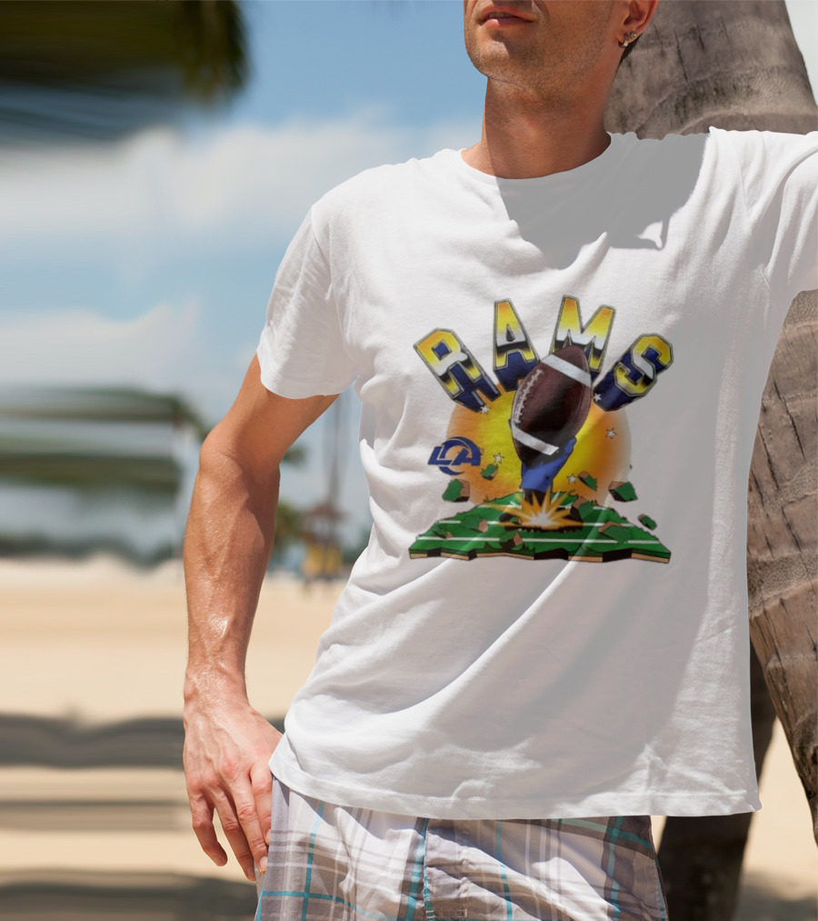 Los Angeles Rams 2026 Explode Clubhouse Football Burst T-Shirt