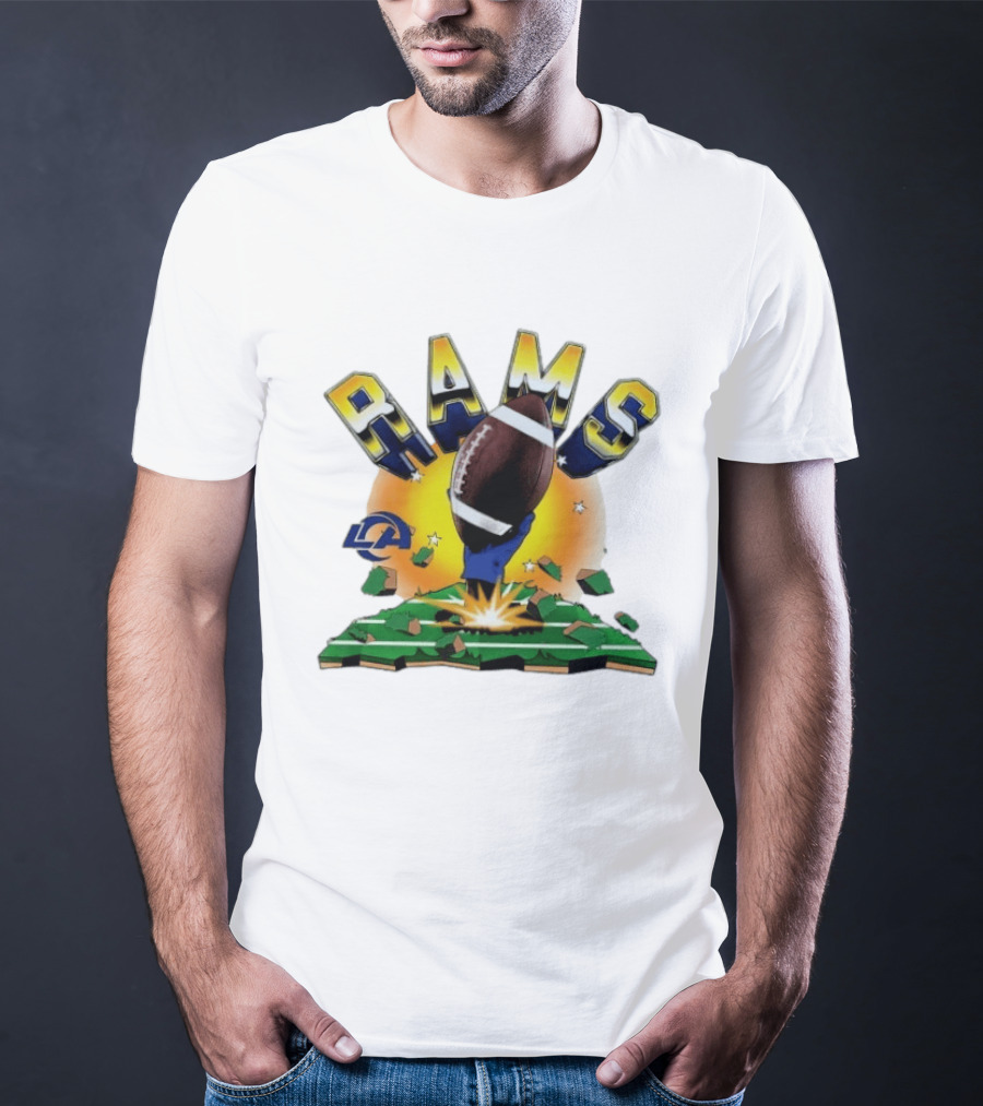 Los Angeles Rams 2026 Explode Clubhouse Football Burst T-Shirt