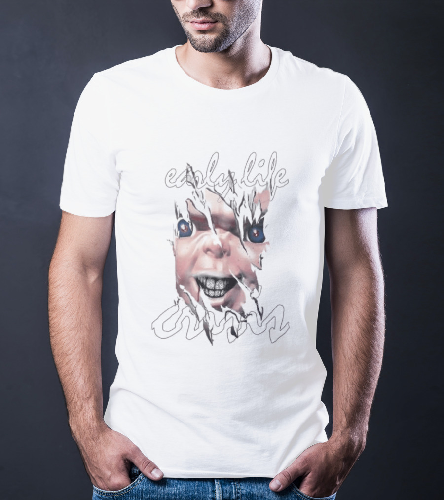 Nettspend Store Early Life Crisis Chucky Face Tear Effect T-Shirt