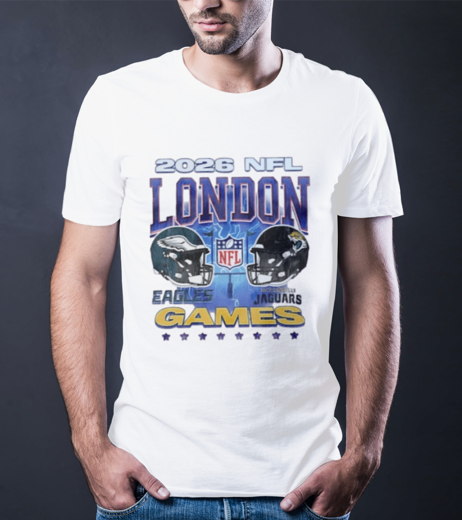 2026 NFL London Games Philadelphia Eagles Vs Jacksonville Jaguars Matchup T-Shirt